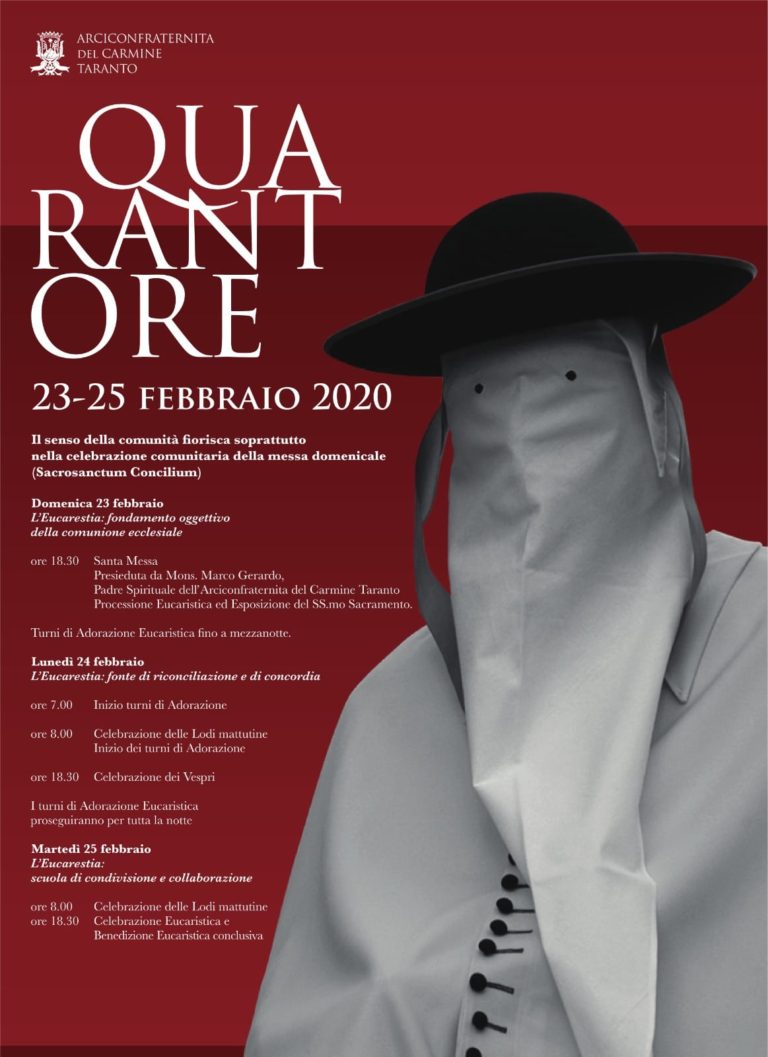 Quarantore, il manifesto e programma ufficiale. Settimana Santa Taranto 2020 Quarantore, il manifesto e programma ufficiale. Settimana Santa Taranto 2020
